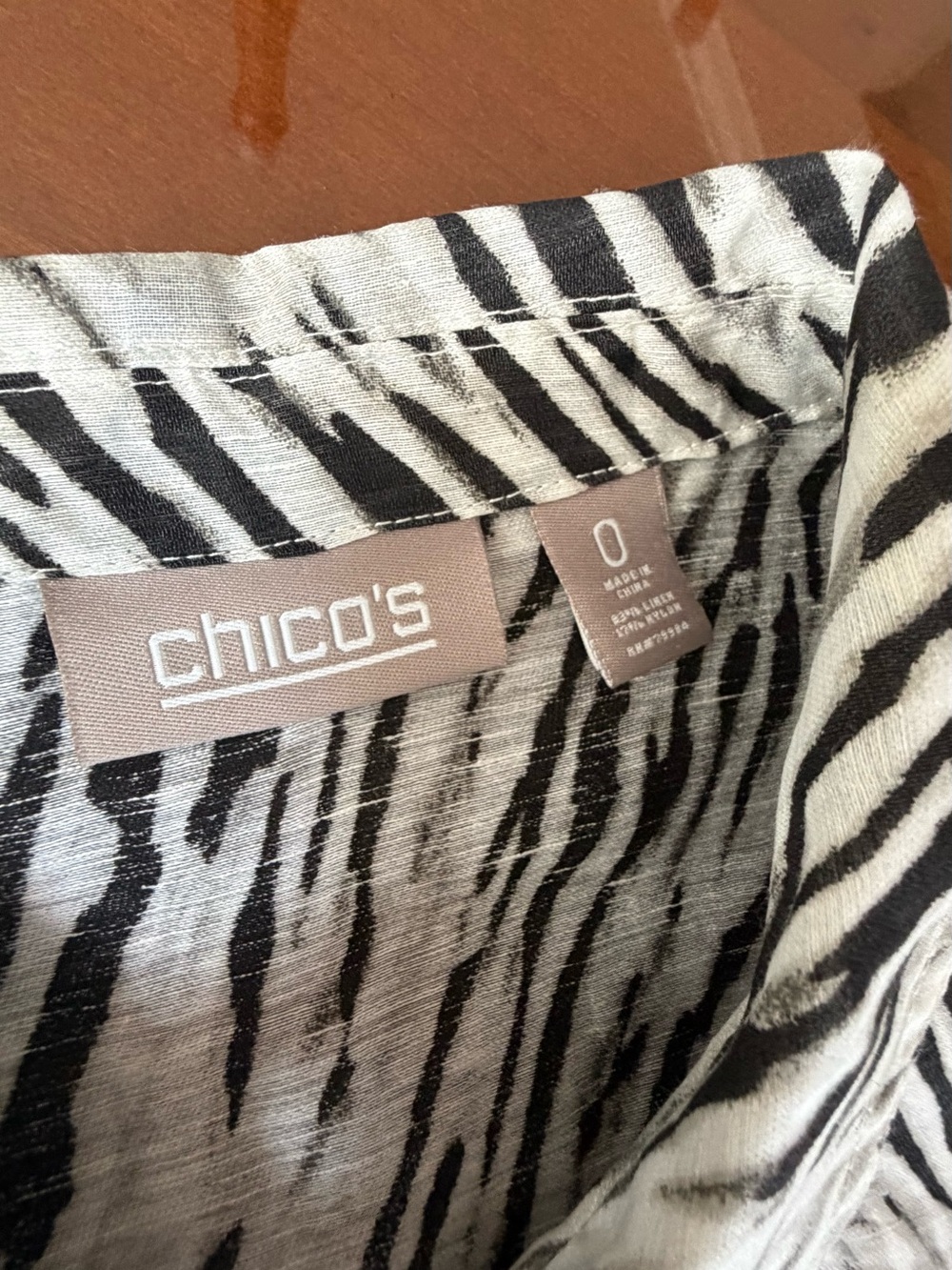 Chico's Black & White Zebra-Print Top - Picture 6 of 6